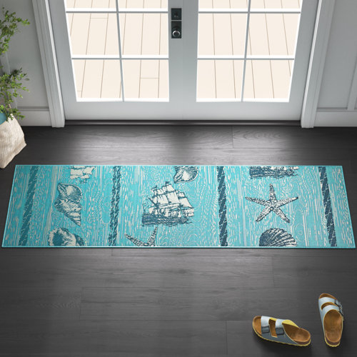 Beachcrest Home Greg Vintage Nautical Seaside Coastal Indoor/ Outdoor